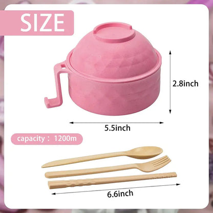 Colorful Round Bowls Complete Ramen Noodle Tableware Set