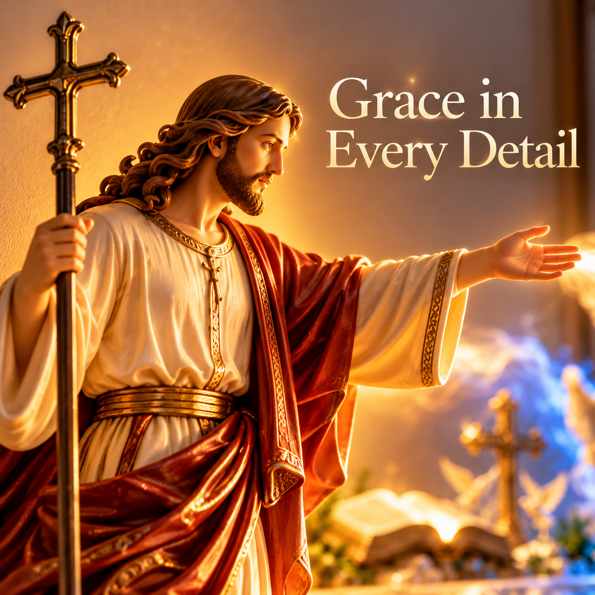 ✝️✨ Divine Light of Faith™ – 3D Lighted Jesus & Angel Cross Wall Art