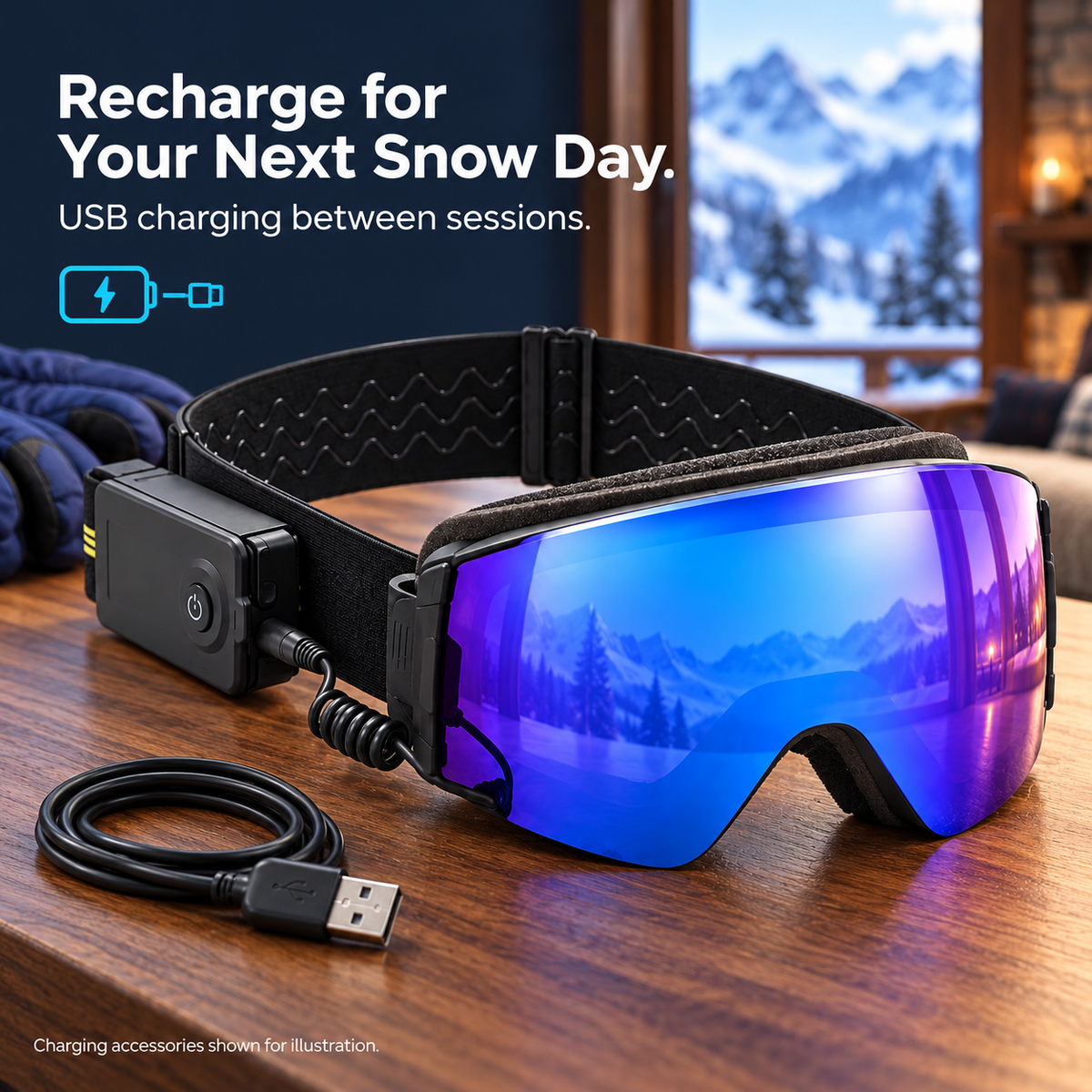 🎄 Heated Anti-Fog Ski Goggles –❄️ A Christmas Gift for Snow Lovers 🎁