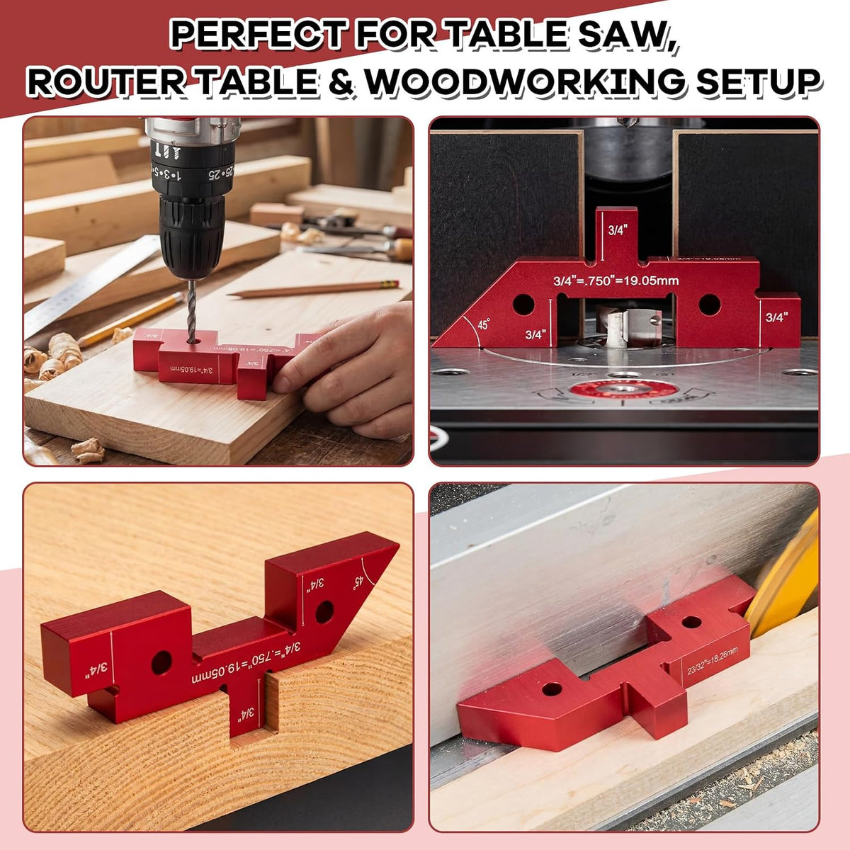 15 Pcs Router Table Setup Blocks Precision Aluminum Height Gauge