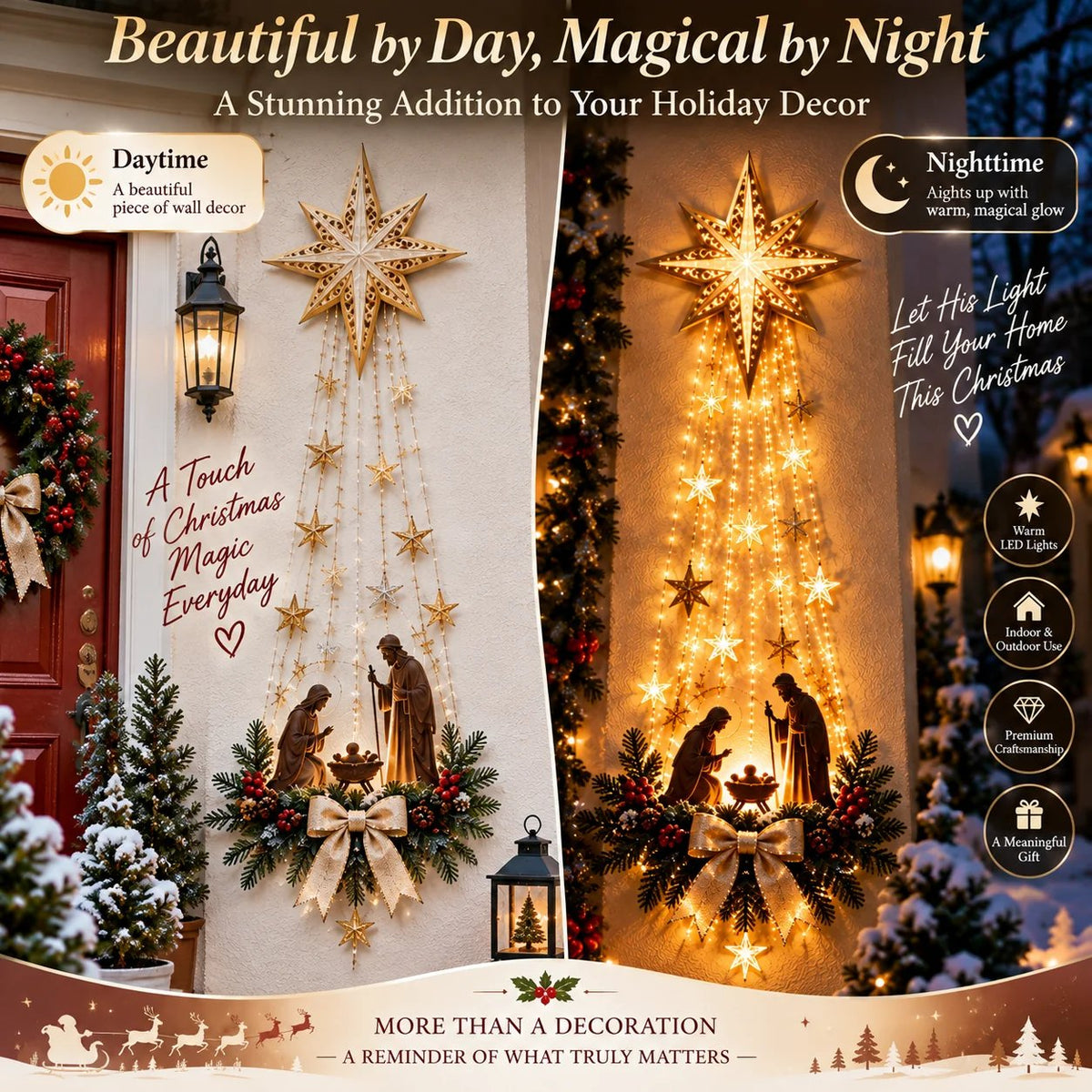 Bethlehem Star of Faith™ – Lighted Nativity Christmas Wall Decor