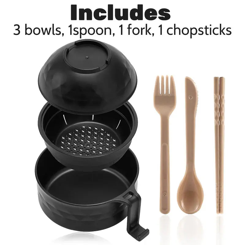 Colorful Round Bowls Complete Ramen Noodle Tableware Set