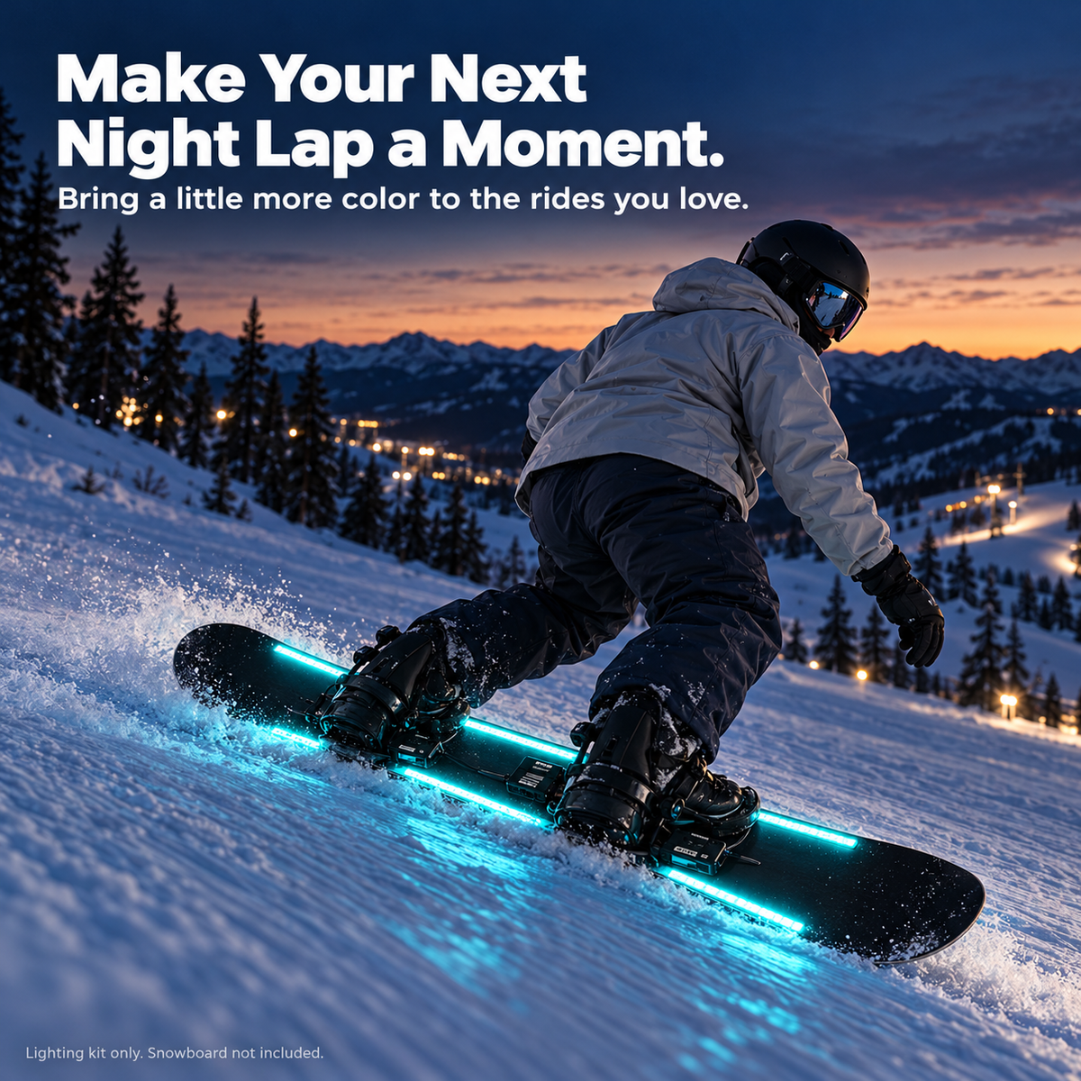 🏂 LED Snowboard Edge Light Kit ✨ 7 Color-Changing Lights – Turn Every Night Ride Into a Light Show