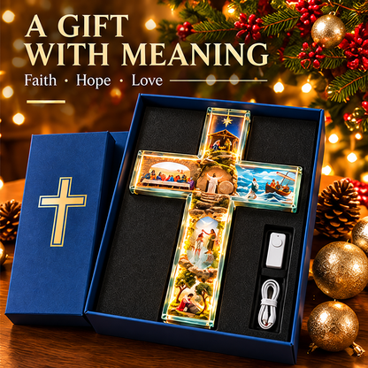 🙏✝️ Jesus Story Cross Lamp – A Gift of Faith, Hope & Love ✨