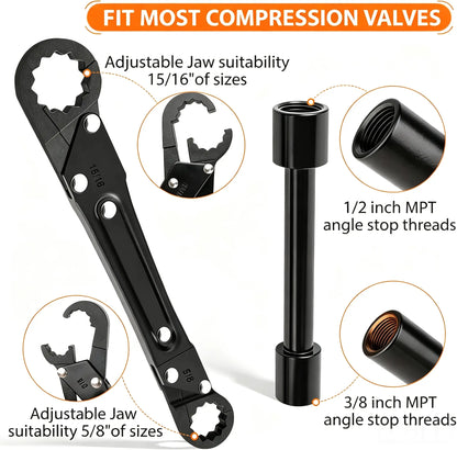 RDS SCM Compression Sleeve Puller Tool for 1/2' & 3/4' Brass Pipes, Rust-Resistant Ferrule Remover