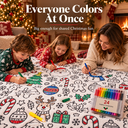 ⏳Christmas Specials⏰Creative Cozy Colouring Blanket Kit – Colour, Wash & Create Again 🧸