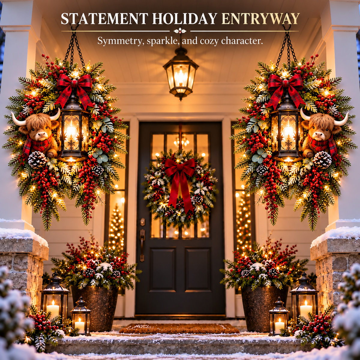🎄 Light Up the Welcome | Pre-Lit Christmas Porch Lanterns