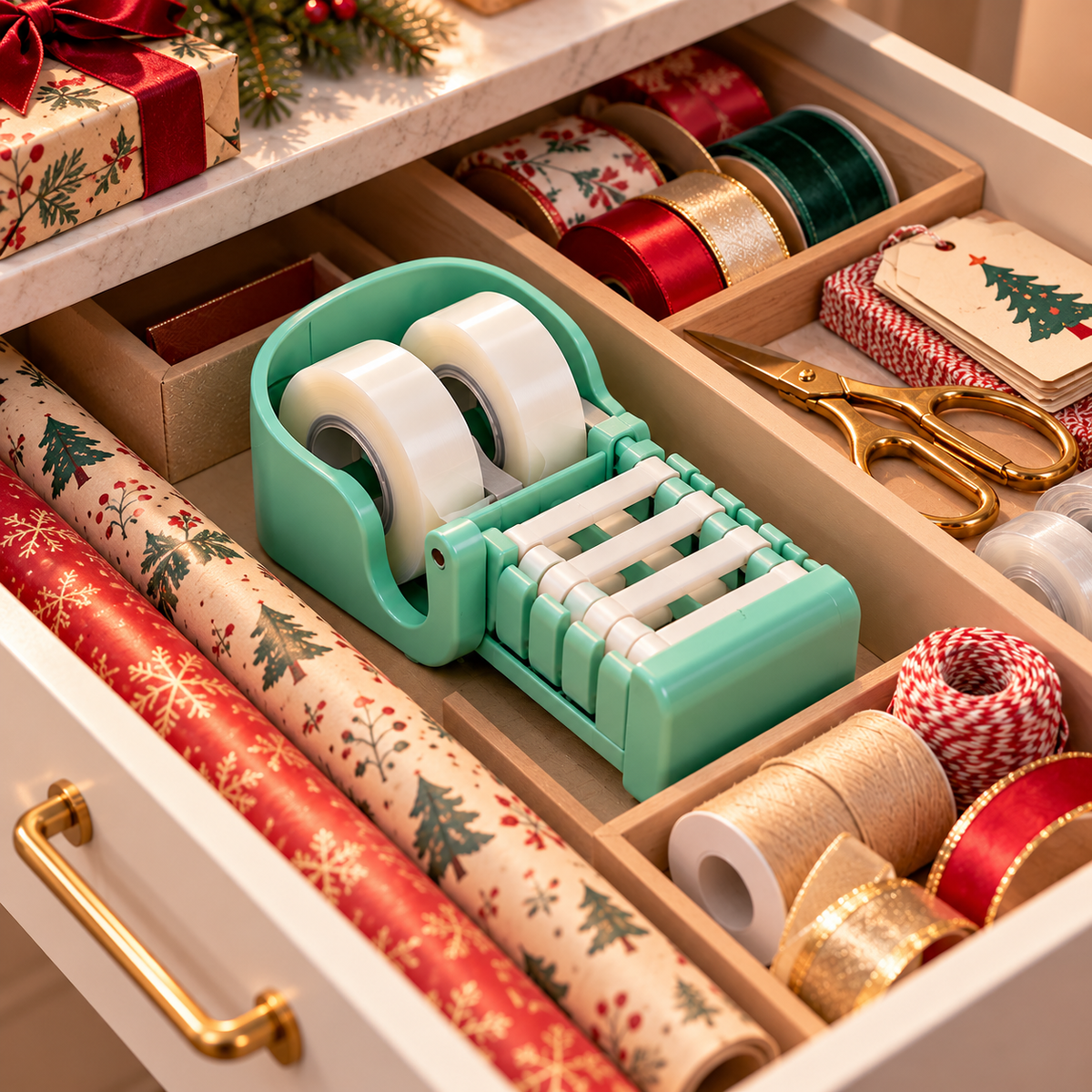 🎁✂️ Tape Zoomie 2-Pack – 18 Ready Tape Strips for Faster Gift Wrapping 🎄✨