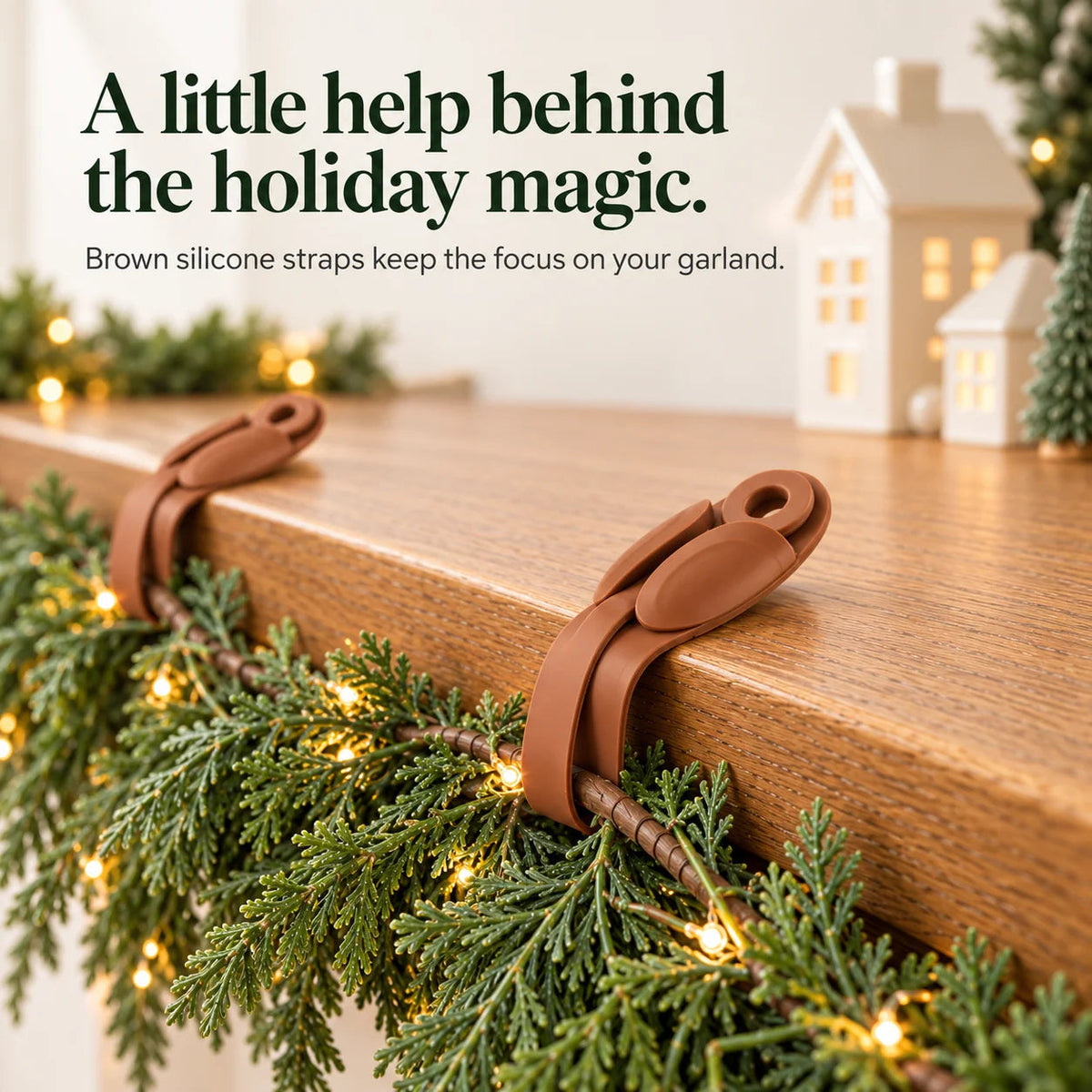 🎄🌿 No-Drill Christmas Garland Hangers ✨🏡 | Flexible Silicone Hooks for Mantels & Staircases