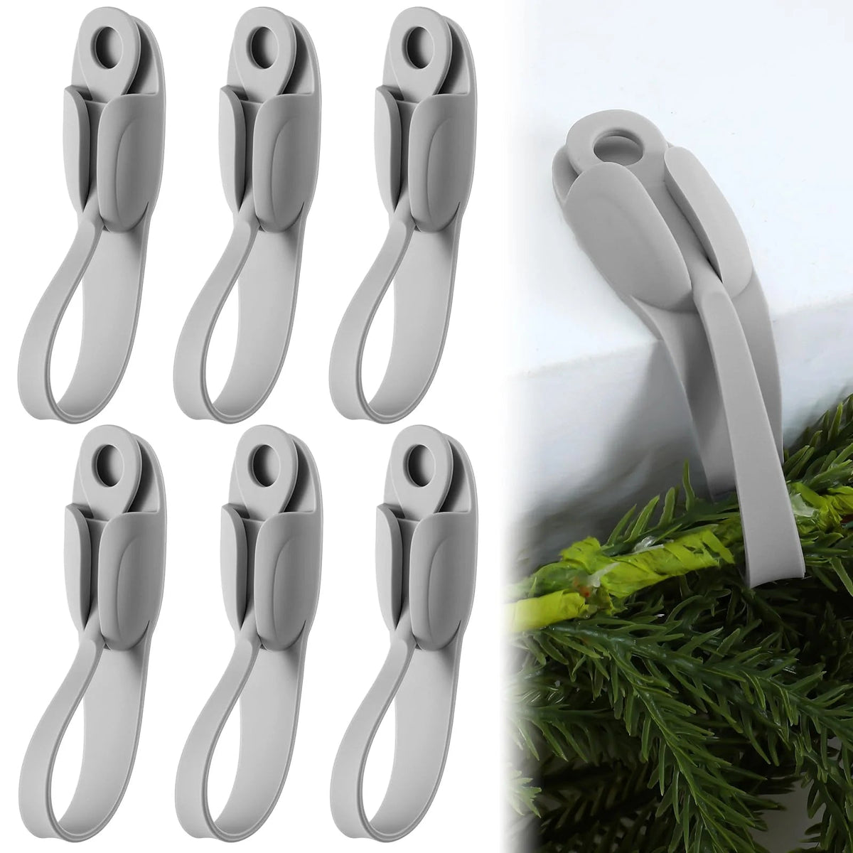 🎄🌿 No-Drill Christmas Garland Hangers ✨🏡 | Flexible Silicone Hooks for Mantels & Staircases