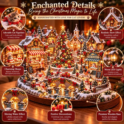 🐱🎄 Christmas Cat Village™ – Lighted Holiday Town for Cat Lovers