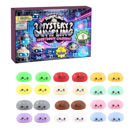 🥟Christmas Mystery Dumpling Advent Calendar Blind Box—Stress-Relief Blind Box Toy for Adults🎁