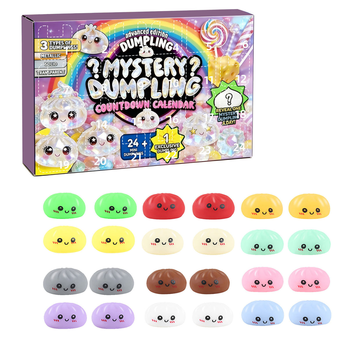 🥟Christmas Mystery Dumpling Advent Calendar Blind Box—Stress-Relief Blind Box Toy for Adults🎁