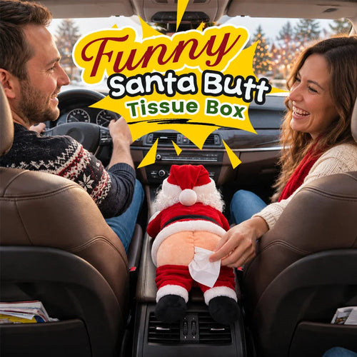 🎅 Funny Santa Butt Tissue Box - Cheeky Christmas Decor & Gag Gift