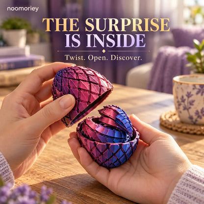 🐉 3D Printed Dragon Egg – Articulated Dragon Inside, Colorful Fantasy Collectible & Surprise Gift