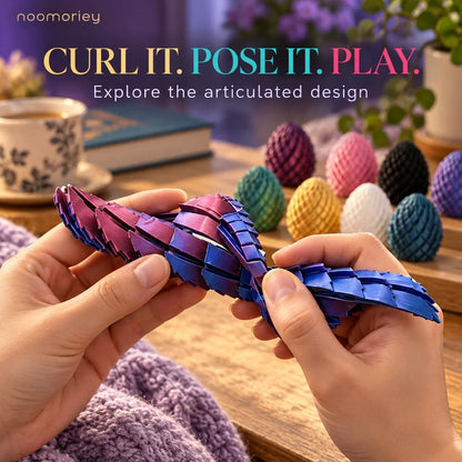🐉 3D Printed Dragon Egg – Articulated Dragon Inside, Colorful Fantasy Collectible & Surprise Gift