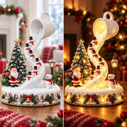 Enchanted Christmas Glow Collection – Lighted Santa Sleigh & Snowman Christmas Decor