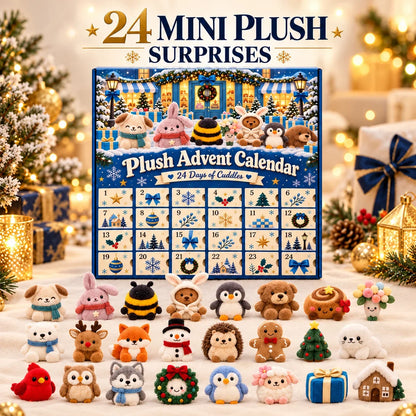 🧸24-Day Christmas Plush Advent Calendar – 24 Mini Plush Surprises