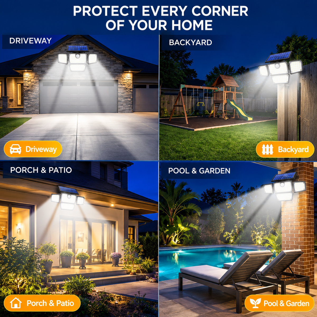 Solar Motion Security Lights | Brighten Driveways, Garages & Paths