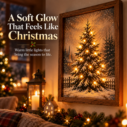 🎄✨ Light-Up Christmas Tree Framed Art – Bring a Cozy Holiday Glow to Your Home