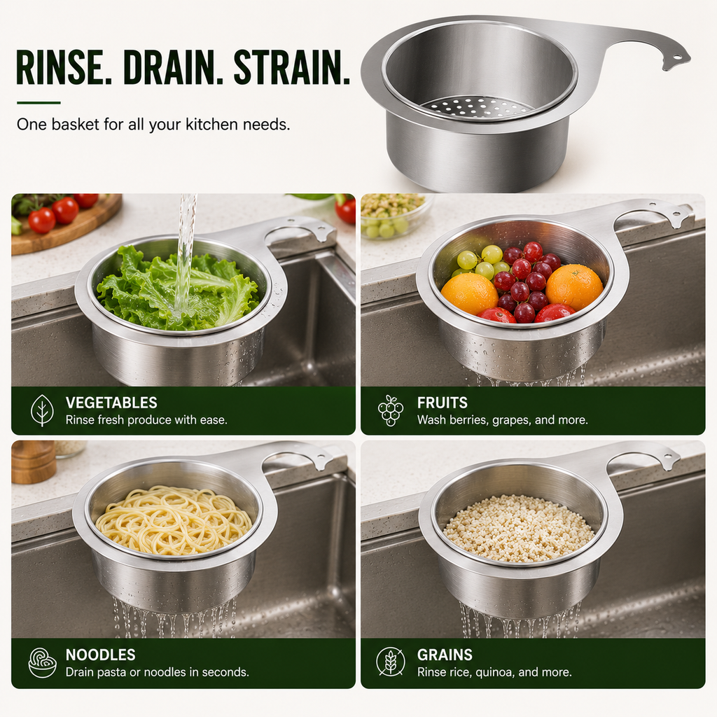 Stainless Steel Swan Sink Hanging Filter Basket