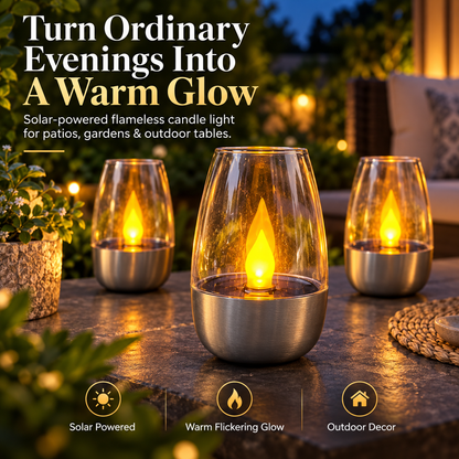 Solar Flickering Candle Lights – Flameless Outdoor Patio & Garden Decor