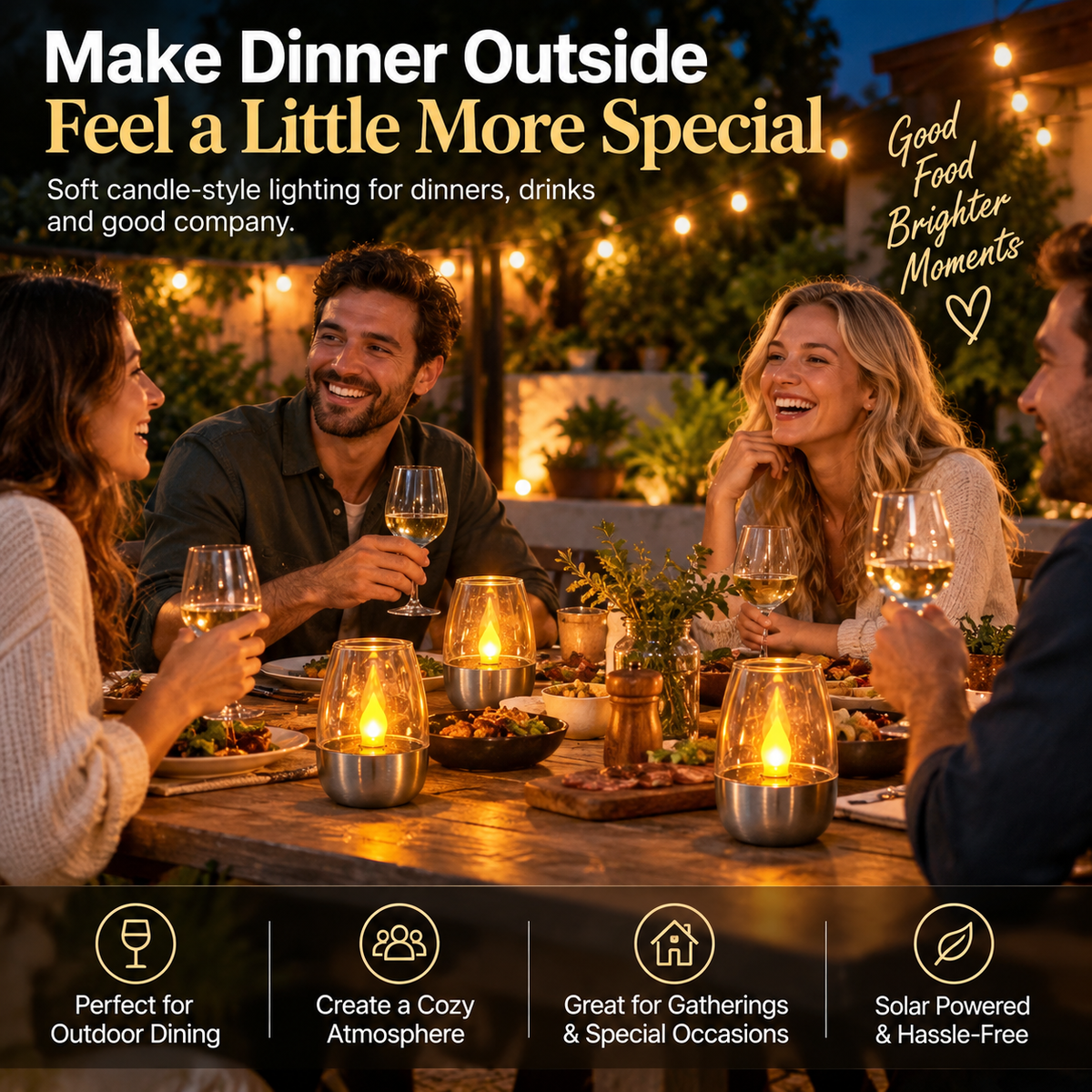 Solar Flickering Candle Lights – Flameless Outdoor Patio & Garden Decor