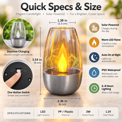 Solar Flickering Candle Lights – Flameless Outdoor Patio & Garden Decor
