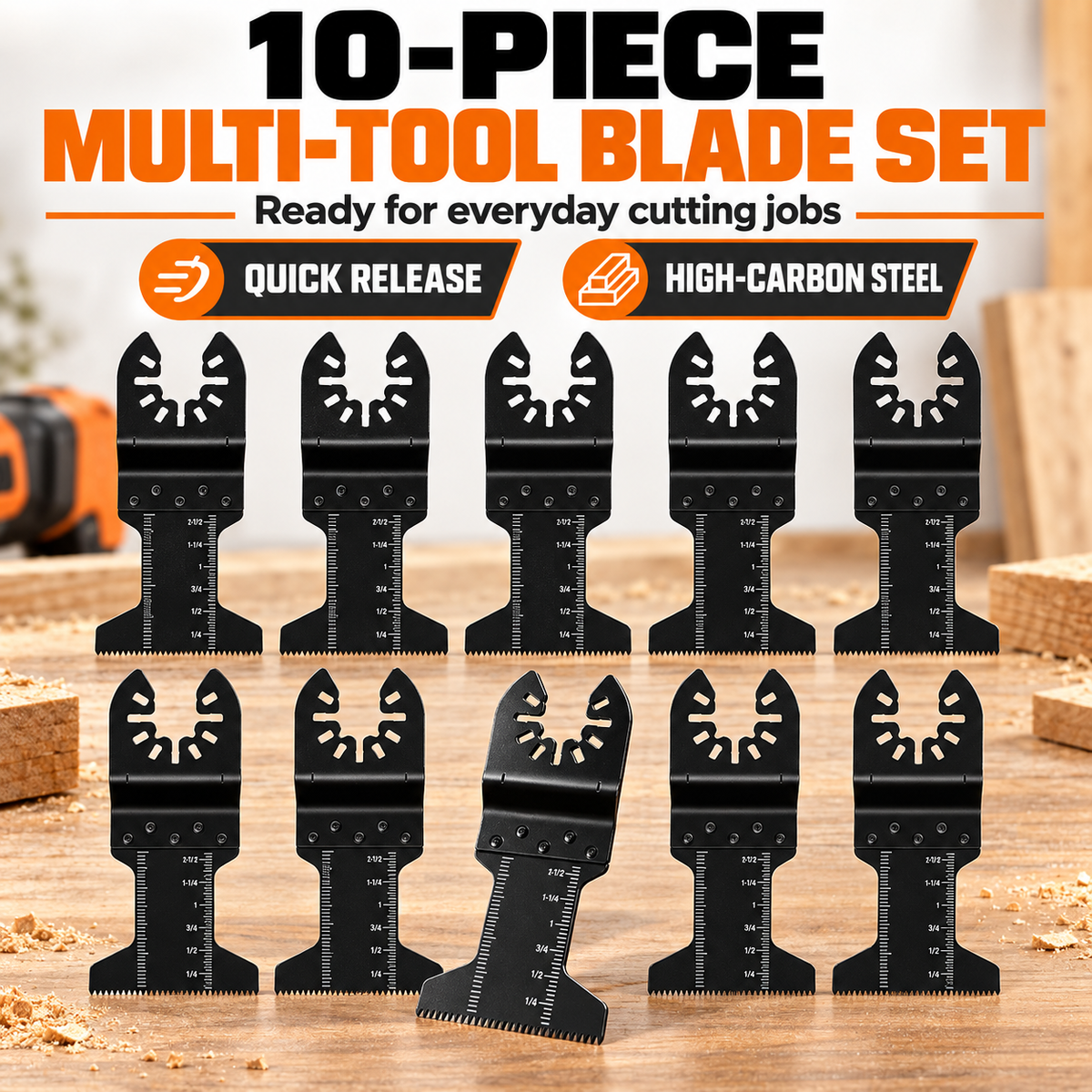 10/20/30/50-Piece Quick-Release Multi-Tool Blade Set