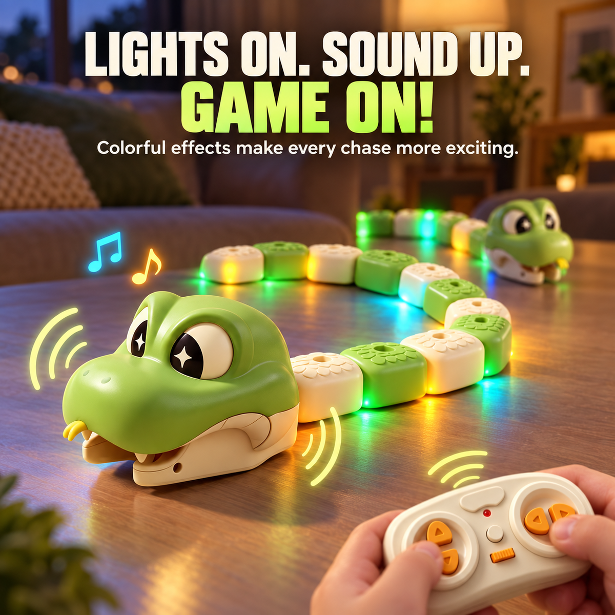 Remote-Control Magnetic Snake Battle Game – 2-Player Eat, Grow & Race Challenge for Kids
