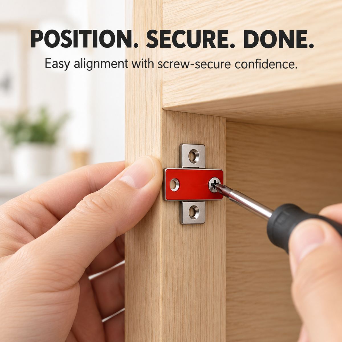Ultra-Thin Magnetic Cabinet Door Catch – 3.5mm Hidden Steel Closure for Cabinets & Wardrobes