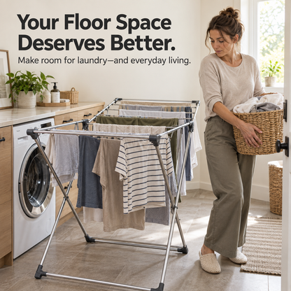 Space-Saving Retractable Clothesline with Adjustable Tension