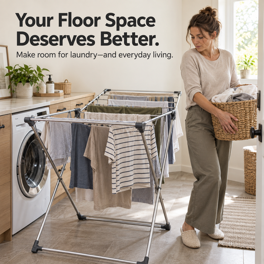 Space-Saving Retractable Clothesline with Adjustable Tension