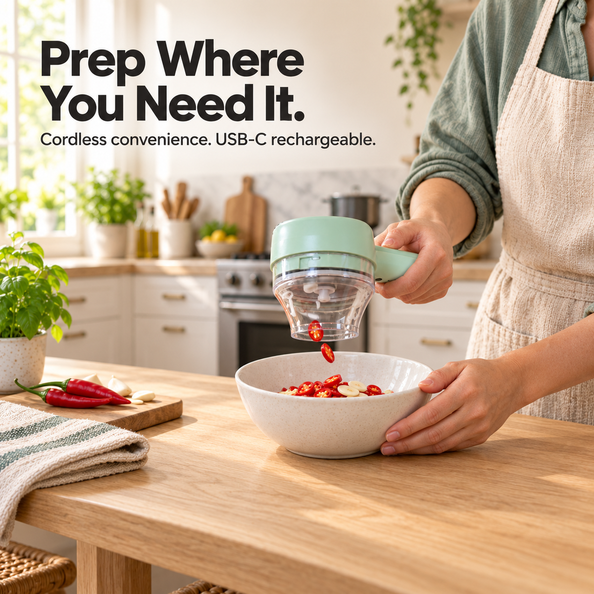 Cordless Electric Vegetable Cutter – Slice & Chop with Ease