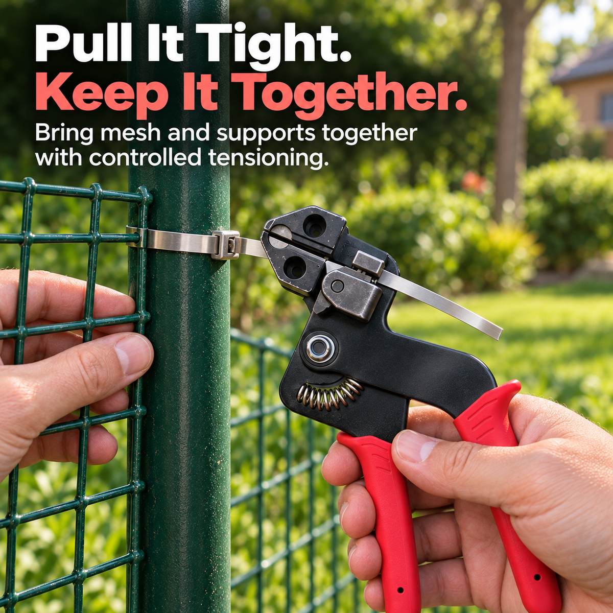 Metal Cable Tie Gun & 304 Stainless Steel Ties – Tighten & Trim for Outdoor Repairs