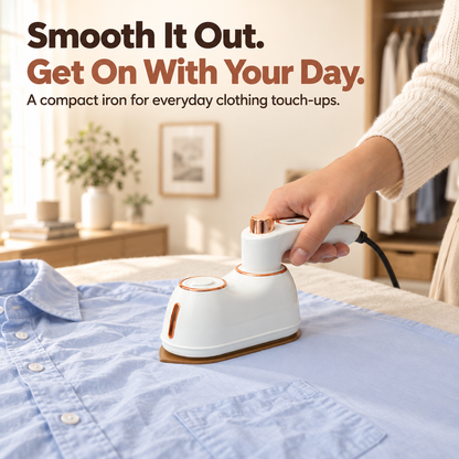 Mini Travel Iron with Fine Mist Spray & Rotating Handle