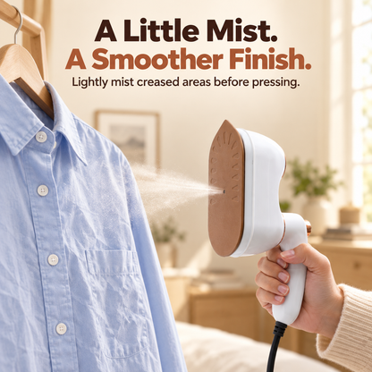 Mini Travel Iron with Fine Mist Spray & Rotating Handle