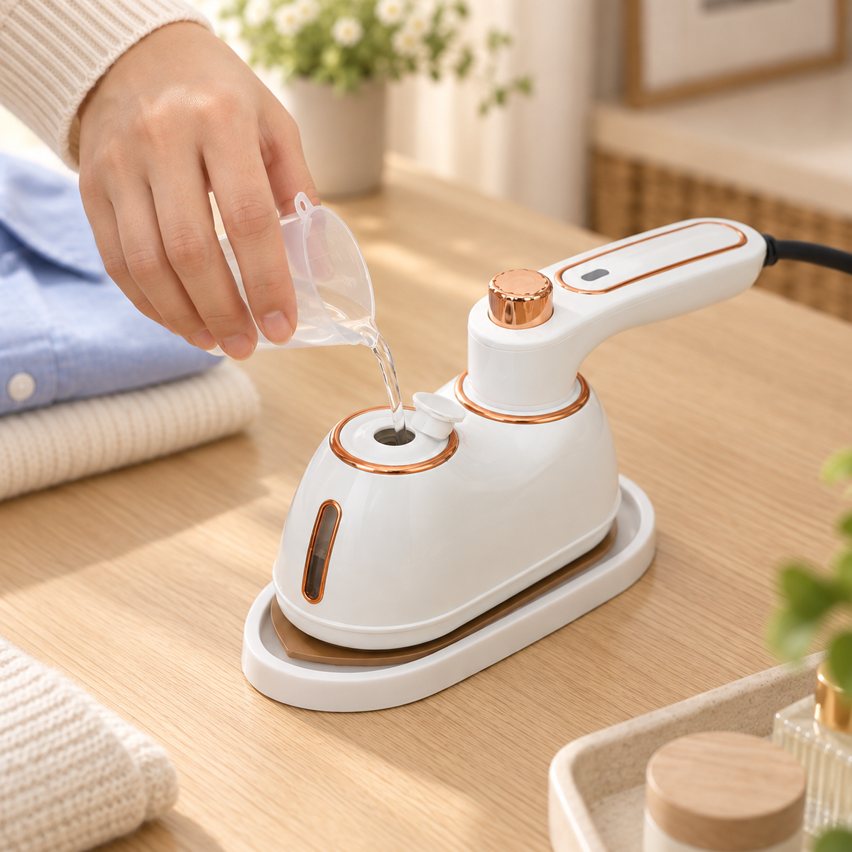 Mini Travel Iron with Fine Mist Spray & Rotating Handle