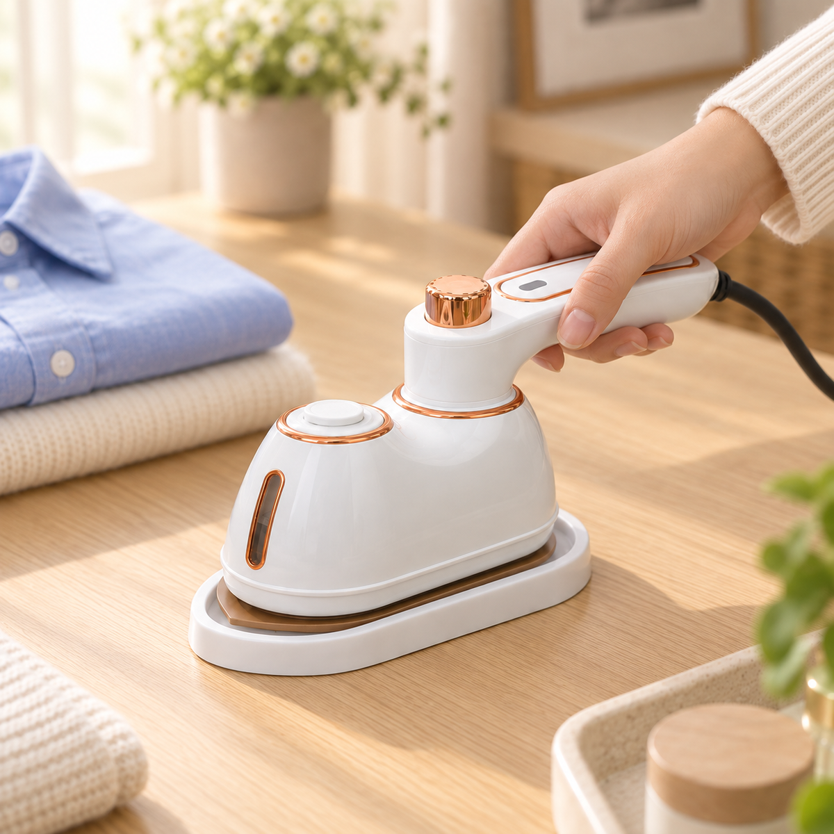 Mini Travel Iron with Fine Mist Spray & Rotating Handle