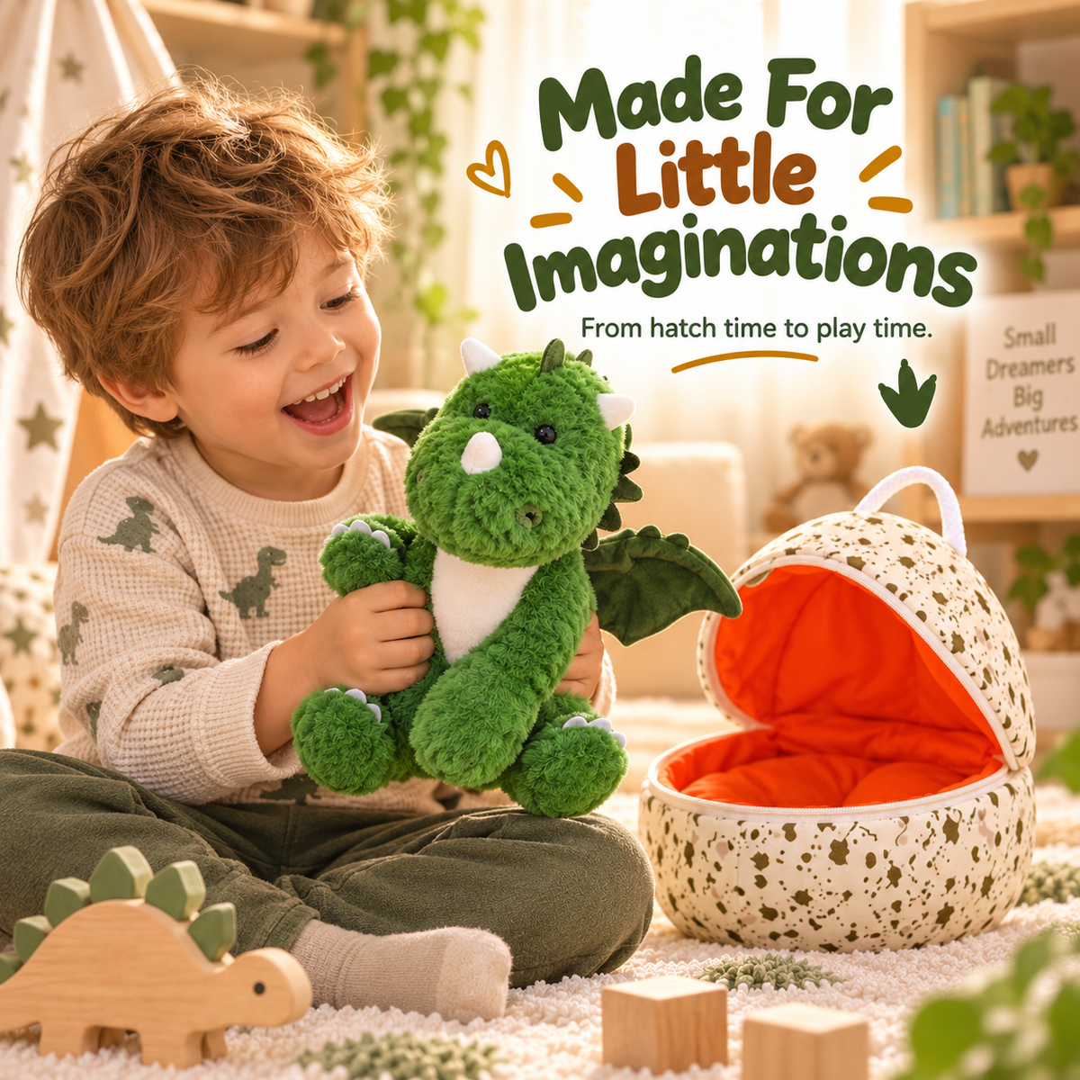 🦖 Hatch & Hug Dinosaur Plush Egg – Soft Surprise Cuddle Buddy for Kids