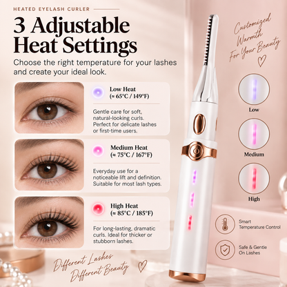 ✨ Rechargeable Heated Eyelash Curler – Lift & Shape with 3 Heat Settings