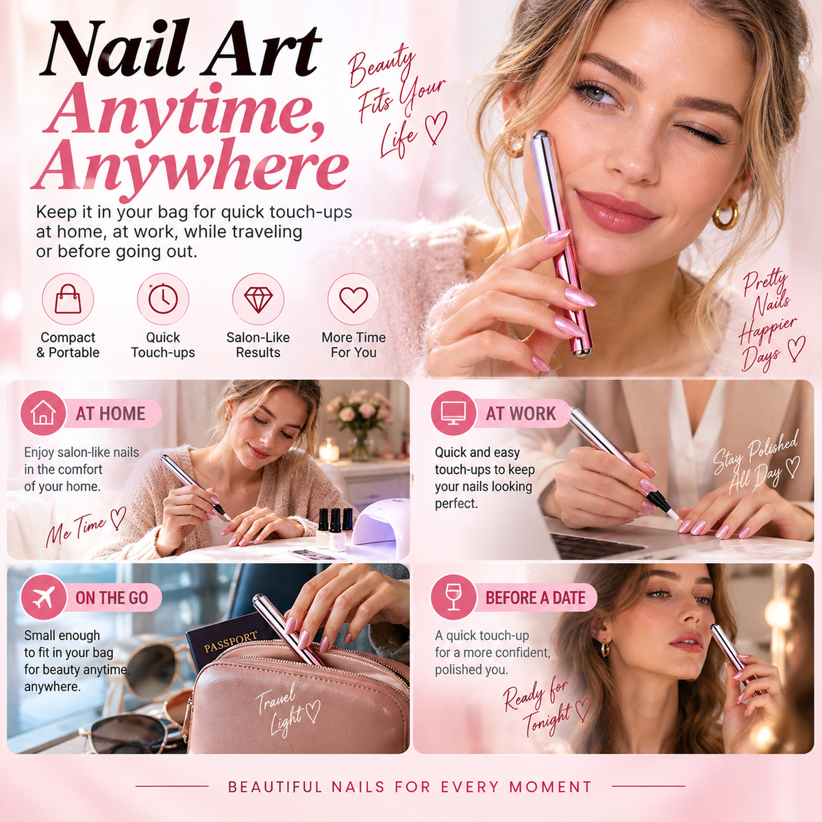 💅 All-in-One Cat-Eye Nail Gel Pen – Easy DIY Salon-Look Nails