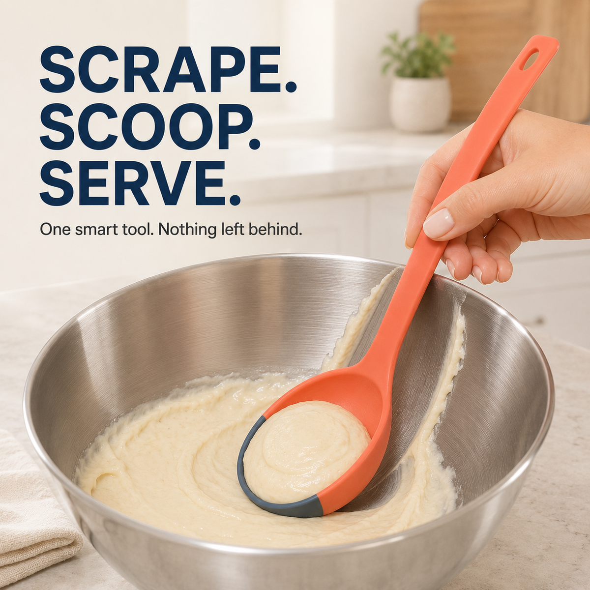 🥄 2-in-1 Flexible Kitchen Scoop & Scraper