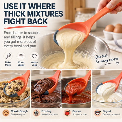 🥄 2-in-1 Flexible Kitchen Scoop & Scraper