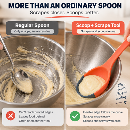 🥄 2-in-1 Flexible Kitchen Scoop & Scraper