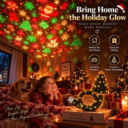 🌲Christmas Projection Light – 6+ Festive Designs USB Holiday Room Decor
