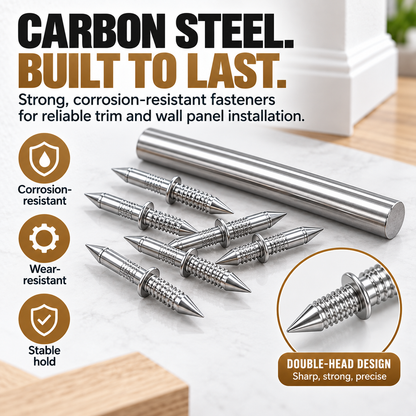 100-Pack Double-Head Hidden Fasteners – No-Drill Baseboard & Trim Nails