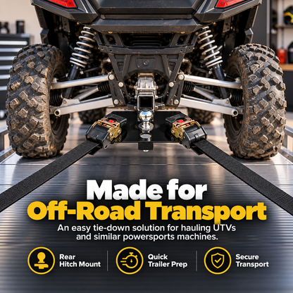 UTV & ATV Receiver Tie-Down Kit – Dual Ratchet Straps & Removable Bracket