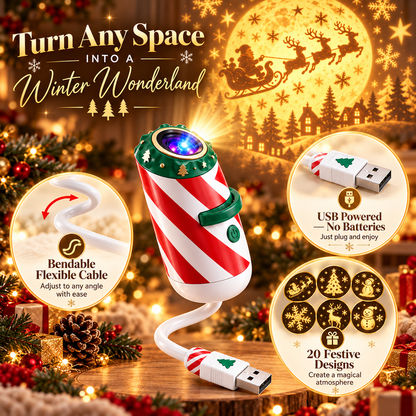 🎄 Christmas Window Projector – USB Holiday Projection Light ✨