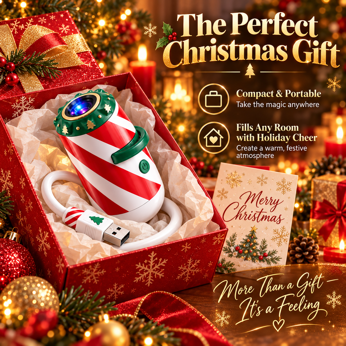 🎄 Christmas Window Projector – USB Holiday Projection Light ✨